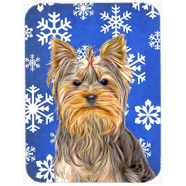 Skilledpower Winter Snowflakes Holiday Yorkie & Yorkshire Terrier Mouse Pad; Hot Pad or Trivet SK249801